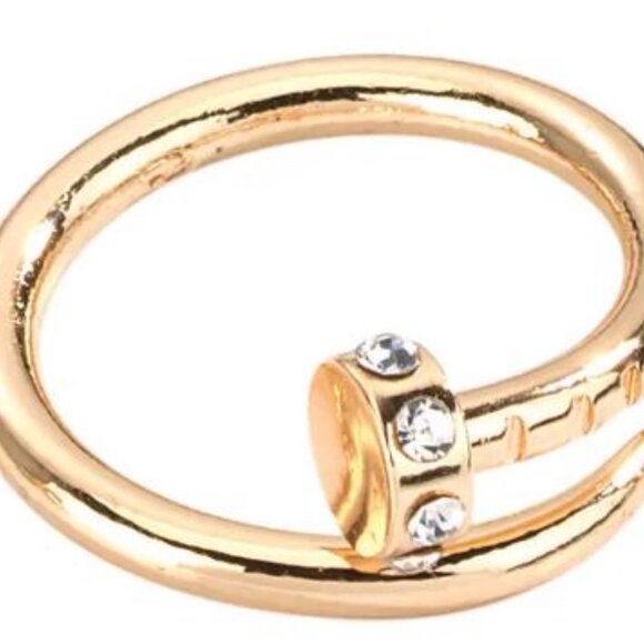 Park Lane Crest Earrings Gold Plated CZ Hoop NIB - with matching Ring Size 8 - Picture 3 of 5